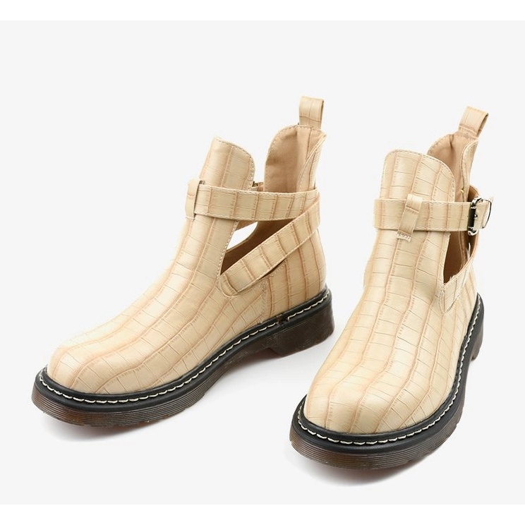 Boots beiges à boucle Nillda 1