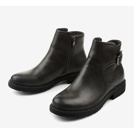 Bottes Woodbreath isolées plates grises le noir 1