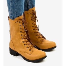 Bottines à lacets jaunes S10 1