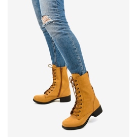 Bottines à lacets jaunes S10 2