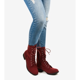 Bottines à lacets rouges S10 1