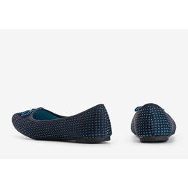 Ballerines textiles bleues Del Amor le noir 2