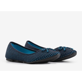 Ballerines textiles bleues Del Amor le noir 4