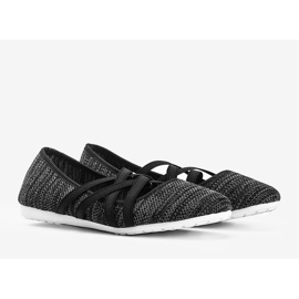 Ballerines textiles noires Janae le noir gris 2