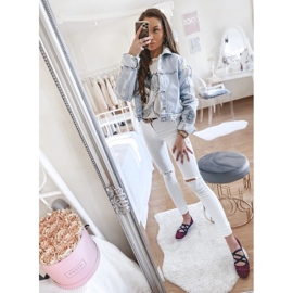 Ballerines en tissu rose LD8E07 bleu marin 1