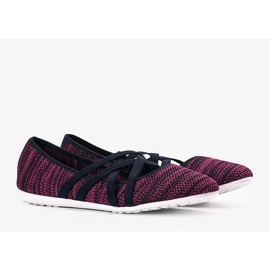 Ballerines en tissu rose LD8E07 bleu marin 4