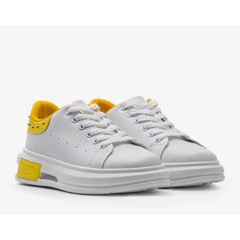 Baskets femme Taranto blanches et jaunes 1