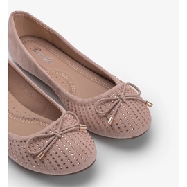 Ballerines en daim rose avec zircone cubique Larissa 4