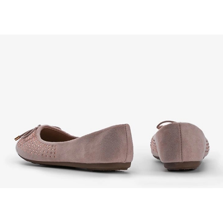 Ballerines en daim rose avec zircone cubique Larissa 1