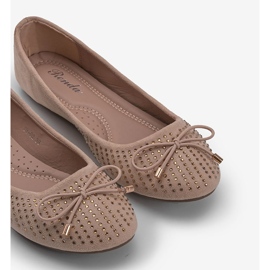Ballerines en daim beige avec zircone cubique Larissa 4