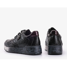 Baskets compensées noires Ayanna le noir 1