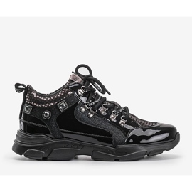 Baskets compensées noires Giovanna 1