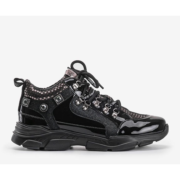 Baskets compensées noires Giovanna le noir 1