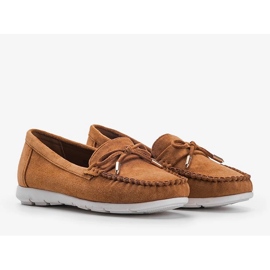 Mocassins en éco-suédine marron à nœud Mckayla brun 1 Mocassins en éco-suédine marron à nœud Mckayla brun 1