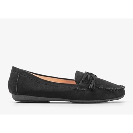 Mocassins femme noirs avec nœud Kasandra le noir 1