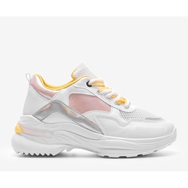Baskets blanches avec empiècements holographiques Karlie rose 1