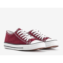 Baskets basses classiques bordeaux Destini rouge 1