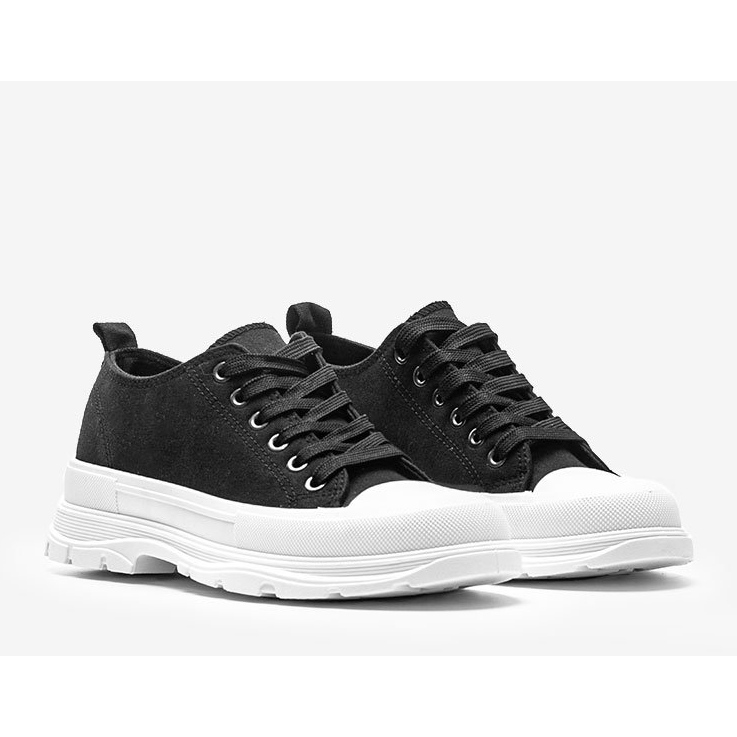 Baskets noires sur semelle épaisse Alyssa le noir 1