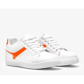 Baskets femme Neon Orange Meadow blanches 1