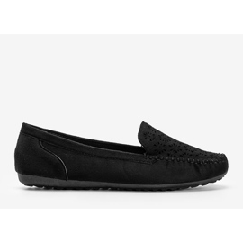 Mocassins noirs à bout ajouré Frida le noir 1 Mocassins noirs à bout ajouré Frida le noir 1