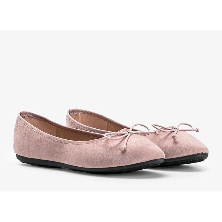 Ballerines en daim rose avec nœud Aiyana 1