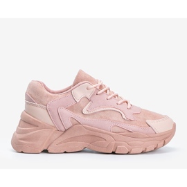 Baskets en éco-daim rose Abbie 1
