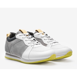 Chaussures de sport en éco-cuir blanches Elaine 1 Chaussures de sport en éco-cuir blanches Elaine 1