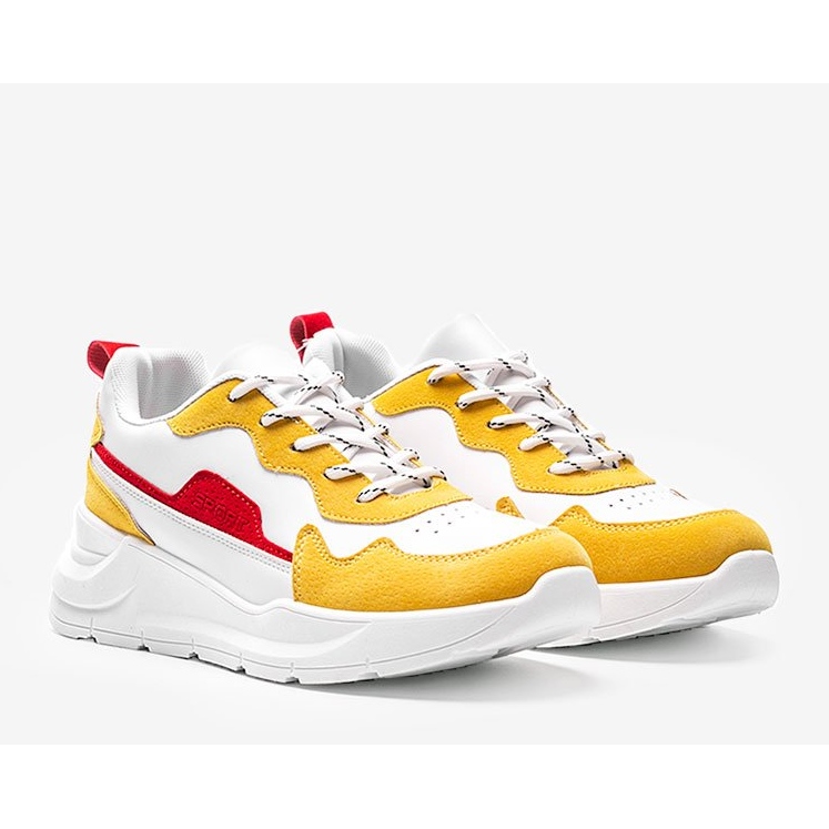 Baskets blanches avec accessoires Alexia jaunes 1 Baskets blanches avec accessoires Alexia jaunes 1