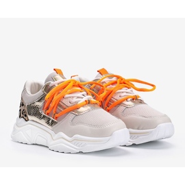 Baskets beiges à motif animalier de Jan 1