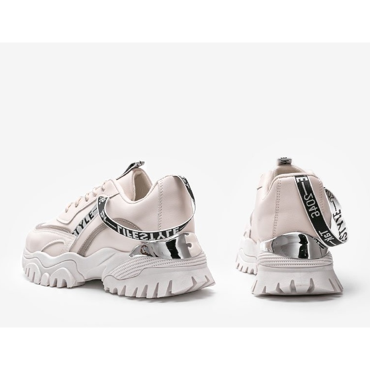 Baskets beiges à semelle épaisse Claudia 1