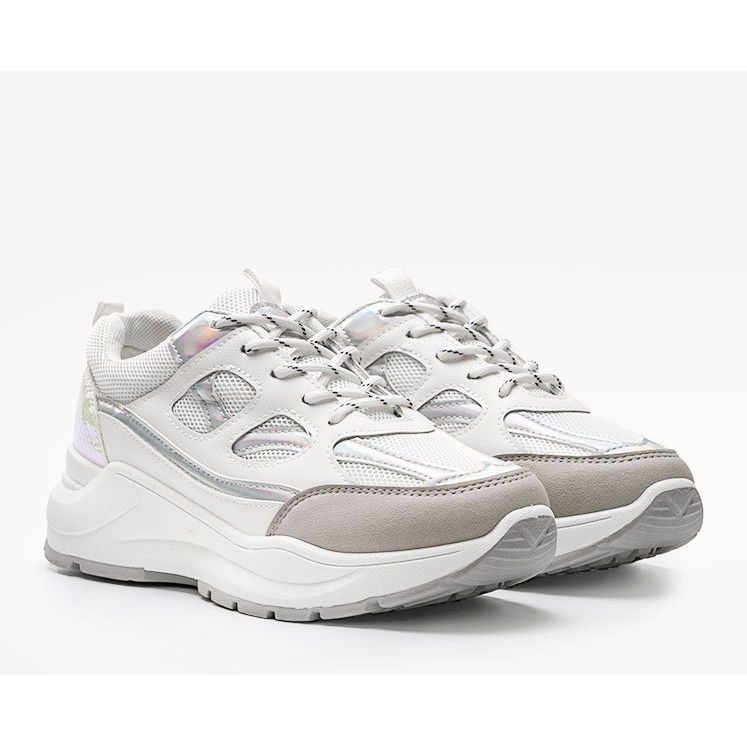 Baskets blanches sur semelle épaisse Aliza 1