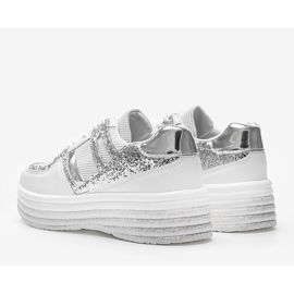 Baskets en brocart blanc sur semelle épaisse Laurel 1