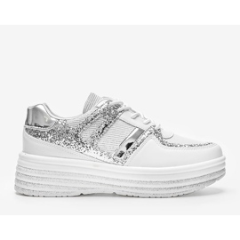 Baskets en brocart blanc sur semelle épaisse Laurel blanche 2