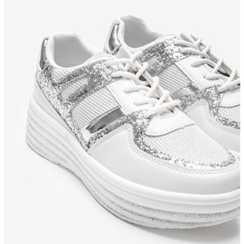 Baskets en brocart blanc sur semelle épaisse Laurel blanche 3
