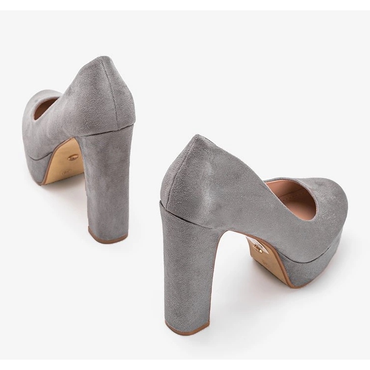 Talons hauts gris sur la plateforme Aisha 1