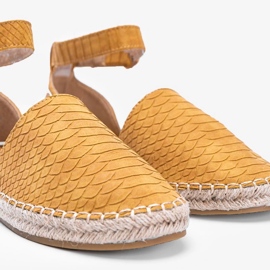 Espadrilles moutarde à motif peau de serpent jaune 2