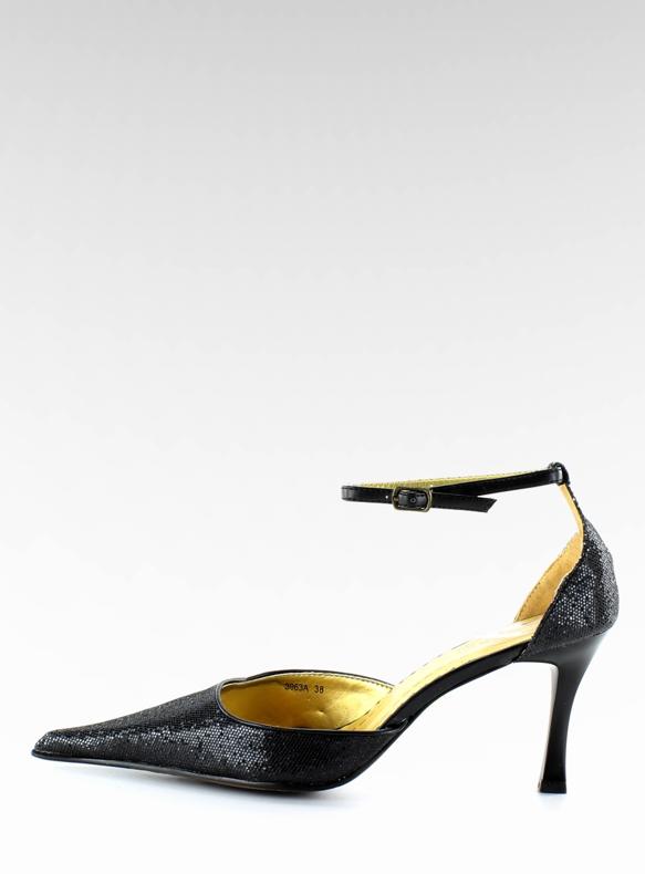 Escarpins à bout pointu en 3963A Noir 1