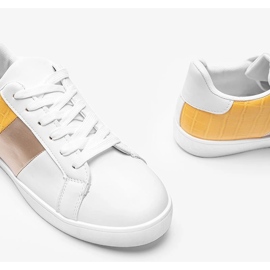 Baskets Haille blanc et jaune pastel blanche 1