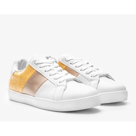 Baskets Haille blanc et jaune pastel blanche 2