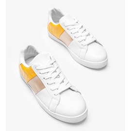 Baskets Haille blanc et jaune pastel blanche 3