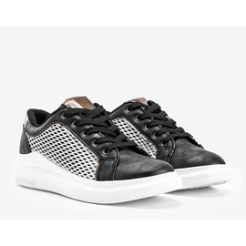 Baskets noires avec une maille décorative Kacie le noir 1