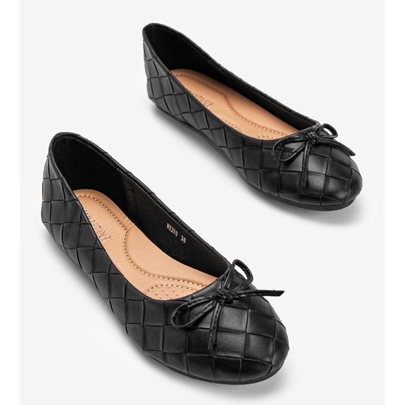 Ballerines tressées noires Kaiden le noir 1