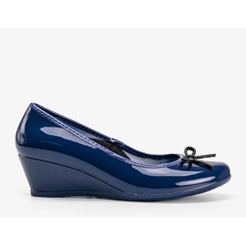 Ballerines Meliski bleues sur le talon compensé Garett 1