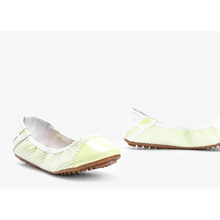 Ballerines laquées pastel vert Debbie's blanche 1