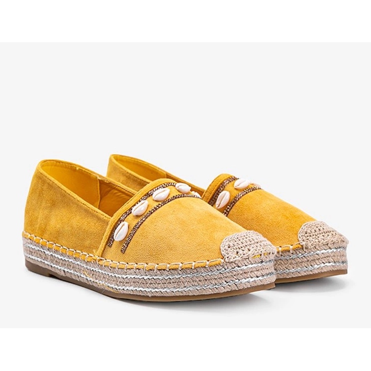 Espadrilles moutarde à coquillages Sea Side jaune 1
