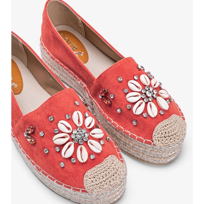 Espadrilles orange sur la semelle épaisse de Mme Nicki 1