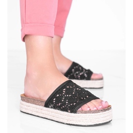 Chaussons Glam Shape en dentelle noire 1 Chaussons Glam Shape en dentelle noire 1