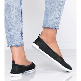 Ballerines en tissu noir à motif ajouré Rylee 1