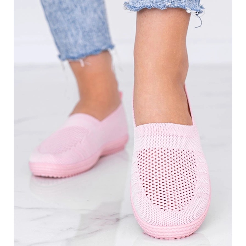 Baskets rose foncé Slip On ajourées 1