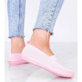 Baskets rose foncé Slip On ajourées 2